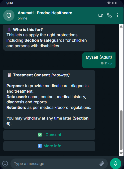Patient Consent Surface 1